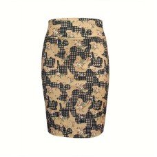 Printed split hip skirt