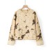 Butterfly knot jacquard single button top