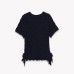 Texture Knitted Bow Round Neck Top