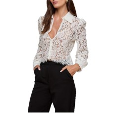 Lace collar long sleeved top