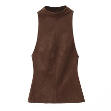 Suede texture effect top for women's clothing Suede texture effect top for women's clothing