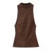 Suede texture effect top for women's clothing