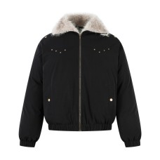 Mountain carved fur collar cotton jacket