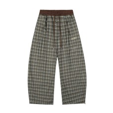 Loose plaid fleece sweatpants