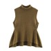 Asymmetric knitted top with side inlay
