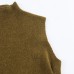 Asymmetric knitted top with side inlay