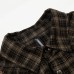 Color blocking checkered patchwork fringed shirt