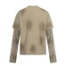 Fake two-piece spliced striped long sleeved shirt Fake two-piece spliced striped long sleeved shirt