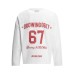 Letter 67 printed V-neck long sleeved shirt