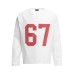 Letter 67 printed V-neck long sleeved shirt