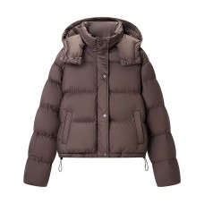 New Women's Fashionable Versatile Short Removable Hooded Cotton-Padded Coat