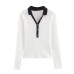 Double sided knitted top with contrasting colors
