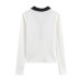 Double sided knitted top with contrasting colors