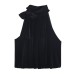 New Women's Clothing Bow Decorated Velvet Balloon Sleeve Top
