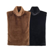 Street semi high neck hairy camisole top