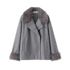 Lazy style casual fur collar coat for women's clothing Lazy style casual fur collar coat for women's clothing