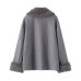 Lazy style casual fur collar coat for women's clothing