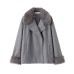 Lazy style casual fur collar coat for women's clothing