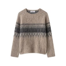 Jacquard Knitted Shirt with Brushing Effect