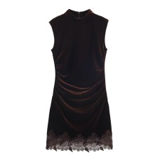 French lace velvet dress for women's wear