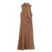 Polka dot bow MIDI dress for women