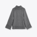 Lazy style loose stand up collar knitted sweater