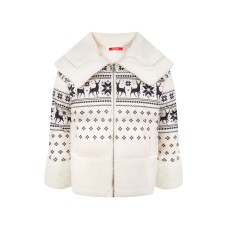 Pattern printed lapel cotton jacket