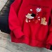 Casual Women's Faux Two-Piece Patchwork Red Plaid Polo Neck Youthful Red Towel