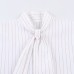 Minimalist style scarf striped poplin shirt