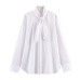 Minimalist style scarf striped poplin shirt