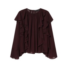 Commuting style elegant ruffled top