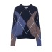 Simple diamond patterned knitted sweater Simple diamond patterned knitted sweater