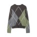 Simple diamond patterned knitted sweater Simple diamond patterned knitted sweater