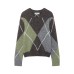 Simple diamond patterned knitted sweater Simple diamond patterned knitted sweater