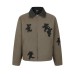 Embroidered canvas workwear jacket with teddy bear