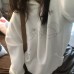 Style Silver Thread Star Embroidery Hooded White Sweatshirt for Women