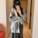 Retro Small Floral Hooded Zip-Up Sweatshirt Loose Casual Jacket