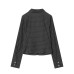 Plaid pleated slim fit top for women's clothing