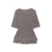 Fringe Knit Round Neck Short Sleeve Top