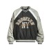 Color blocked raglan V-neck baseball jersey