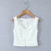 Spicy girl's small lapel slim fit zipper sleeveless top