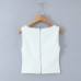 Spicy girl's small lapel slim fit zipper sleeveless top