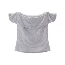 Street Short One Word Collar Bright Diamond Top Street Short One Word Collar Bright Diamond Top
