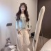 Casual Slim Fit False Two-Piece Long Sleeve Lightweight Top for Women