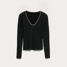 V-neck slim fit women's long sleeved top V-neck slim fit women's long sleeved top