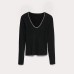 V-neck slim fit women's long sleeved top V-neck slim fit women's long sleeved top