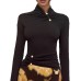 Stand up collar slim fit long sleeves TOP