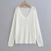 V-neck loose long sleeved top V-neck loose long sleeved top