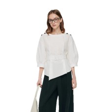 Irregular round neck top for women