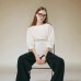 Irregular round neck top for women